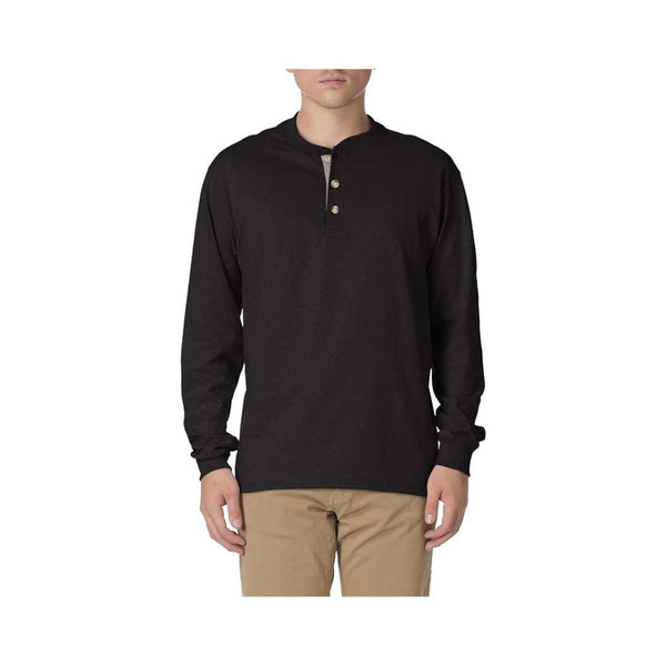 Hanes Henley Men's Cotton Long Sleeve T-Shirt