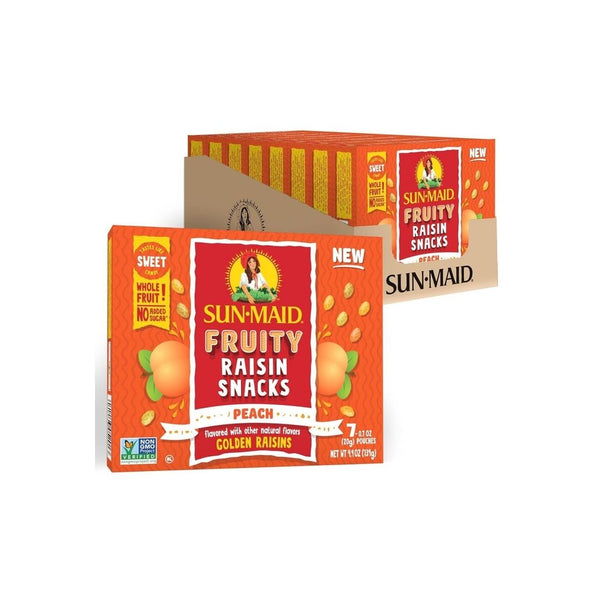 56 Pouches of Sun-Maid Peach Fruity Raisin Snacks