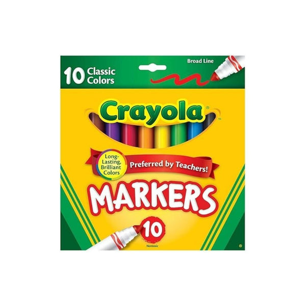 10-Count Crayola Broad Line Markers, Classic Colors