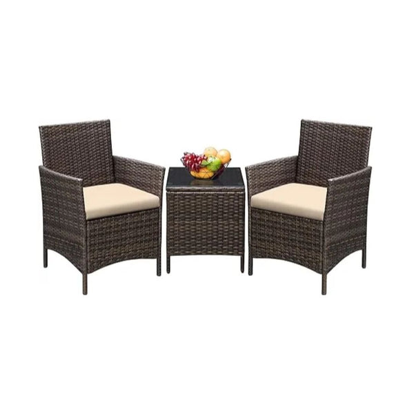 3 Pieces Outdoor PE Rattan Wicker Patio Furniture Set