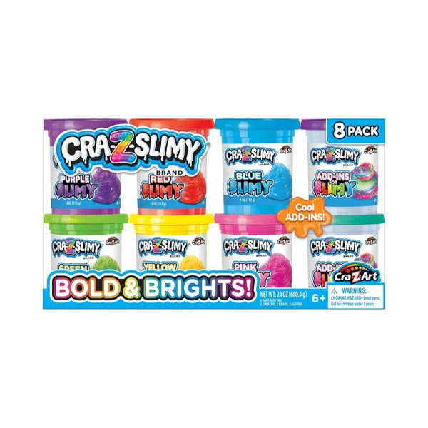 8-Pack Cra-Z-Slimy Bold & Brite Premade Slime Collection