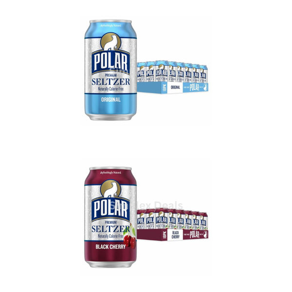 18 Cans of Polar Seltzer Water Original or Cherry or Lime, 12 fl oz