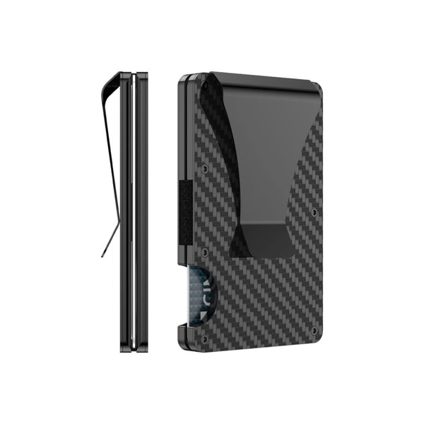 Slim Carbon Fiber Money Clip Wallet with RFID Blocking