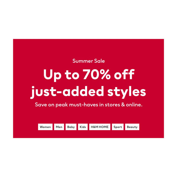Up to 70% off from H&M Summer Sale!