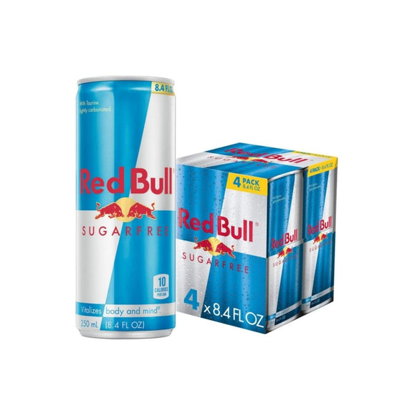 4 Cans of Red Bull Energy Drink (Sugar Free, Amber Edition, Blueberry Blue Edition, or Tropical Yellow Edition)