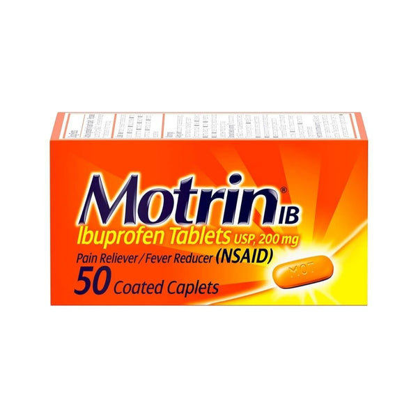 50-Count Motrin IB, Ibuprofen 200mg Tablets