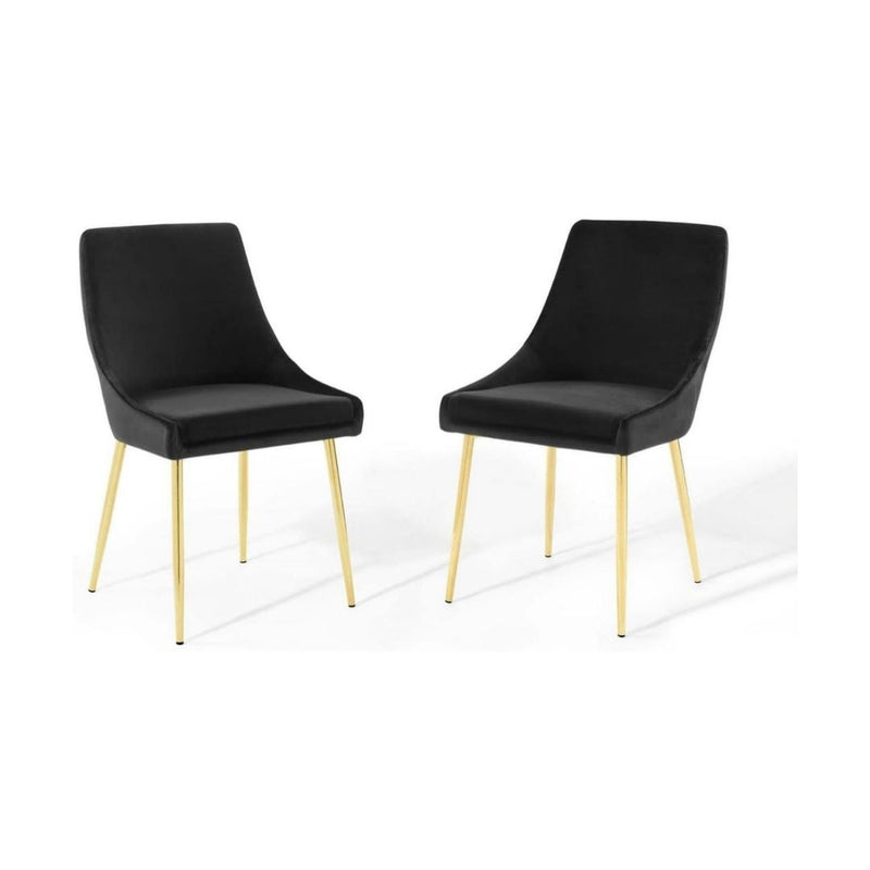 Set Of 2 Modway Viscount Performance Velvet Dining Chairs