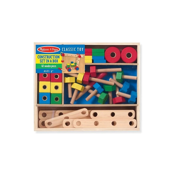 48-Piece Melissa & Doug Wooden Construction Building Set in a Box