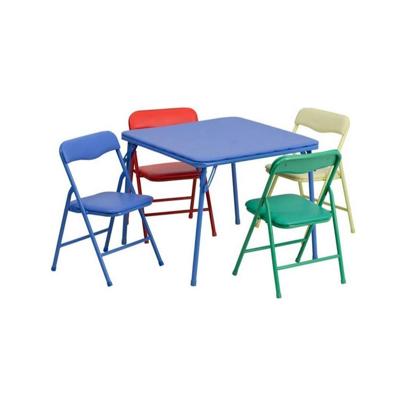 Flash Furniture Mindy Kids 5-Piece set Folding Square Table and Chairs Set
