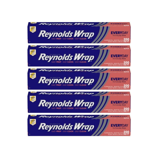 5 Rolls of Reynolds Wrap 200 Sq Feet Aluminum Foil + Get $15 Amazon Credit!