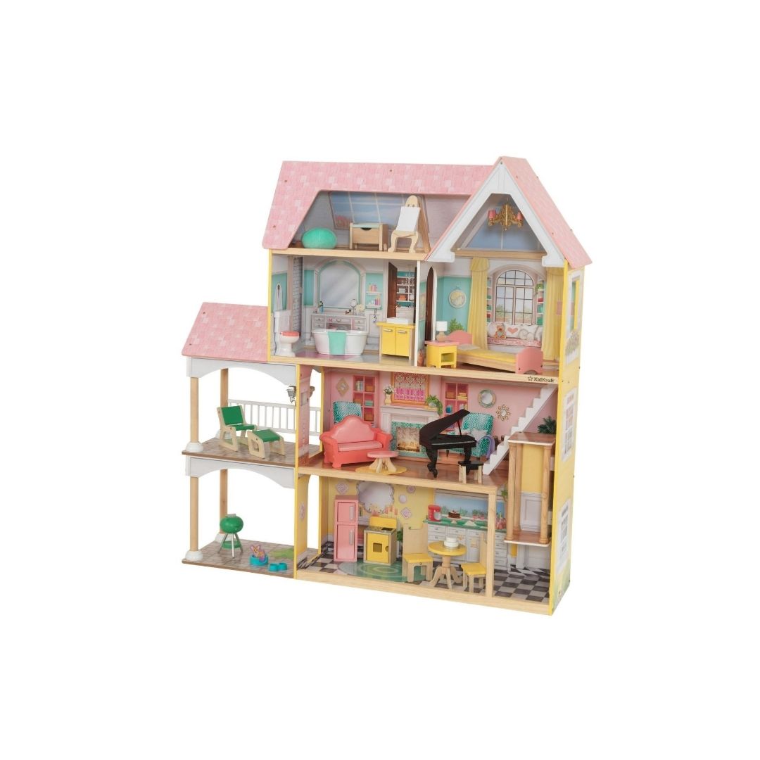 KidKraft Lola Mansion Wooden Dollhouse with 30 Accessories simplexdeals