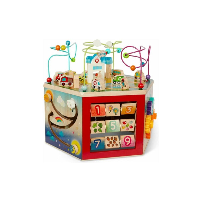 Battat Wooden Activity Cube City Themed Activity Center