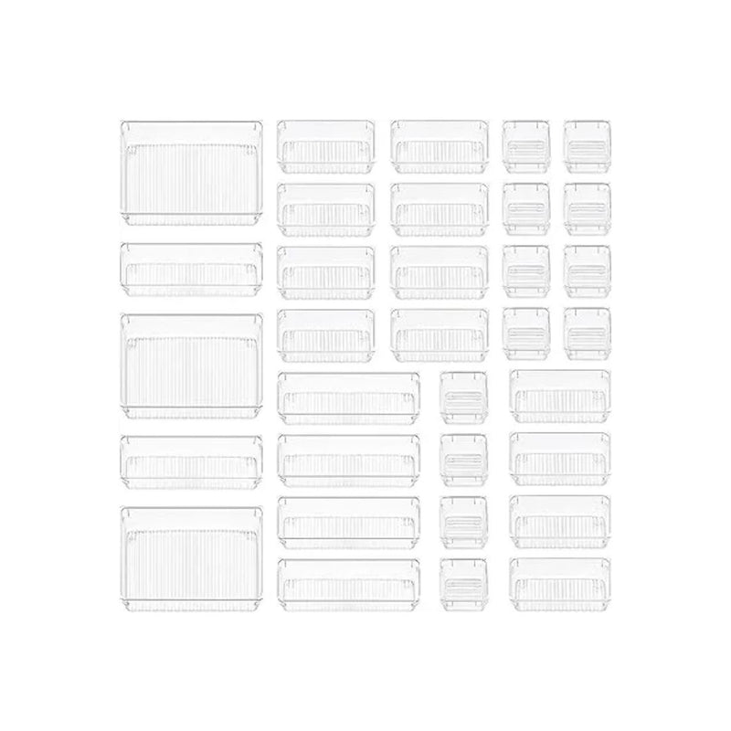 33 PCS Clear Drawer Organizers Set