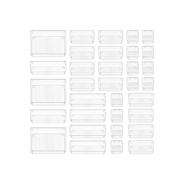 33 PCS Clear Drawer Organizers Set