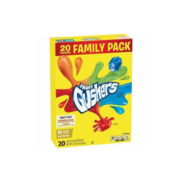 6 Family Packs of Gushers Fruit Flavored Snacks (20 Pouches Each, 120 Total)