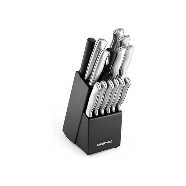 Farberware Stainless Steel Kitchen Knife Set with Wood Block