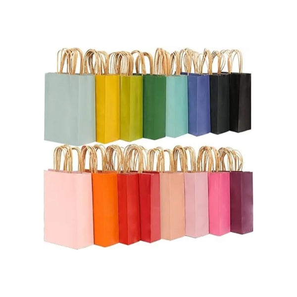 32-Pk Small Gift Paper Bags with Handles