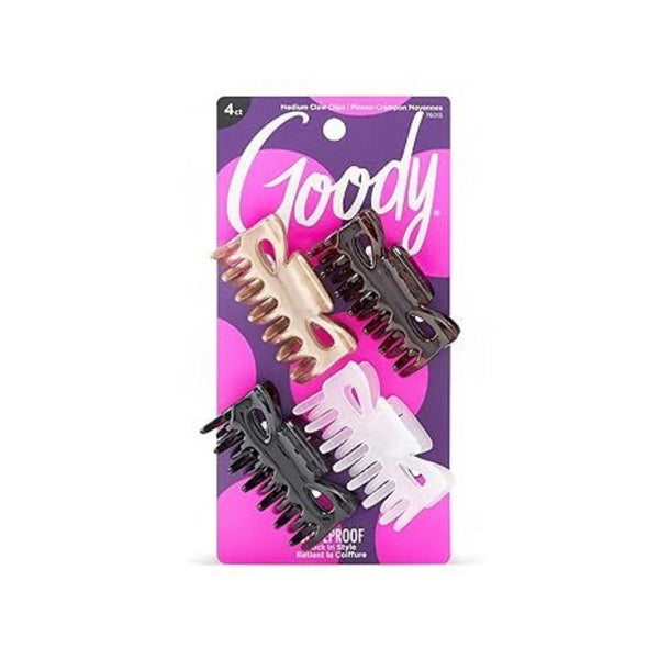 4 Pack Of Goody Classics Medium Claw Hair Clips