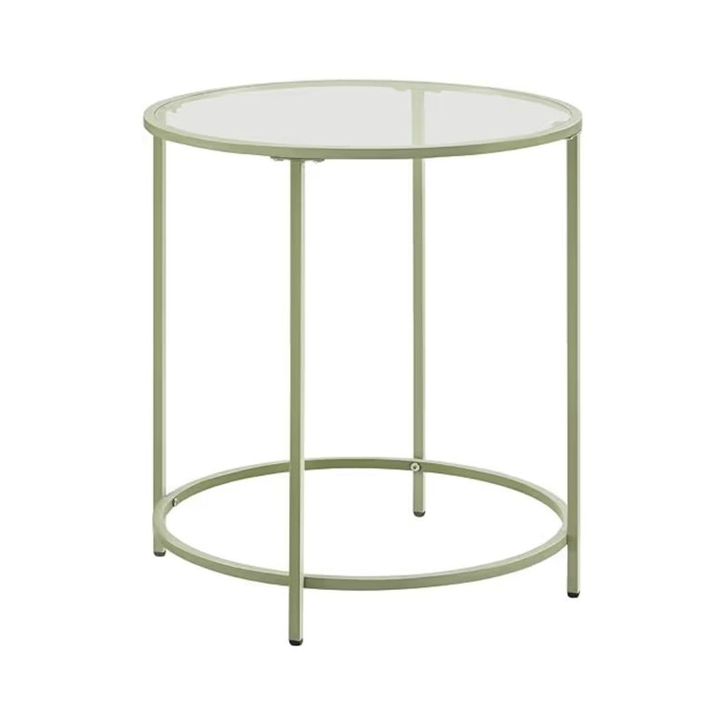 Glass End Table with Metal Frame