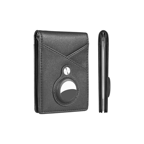 Slim Bifold Wallet For Airtag With Spring Money Clip