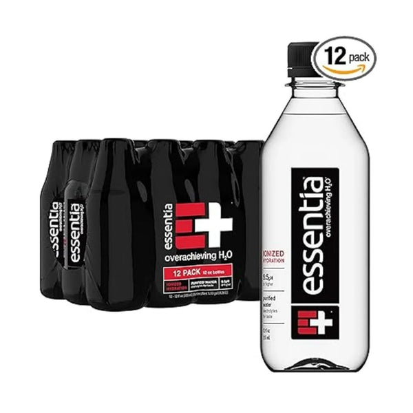 12-Pack Essentia Water; Ionized Alkaline Bottled Water