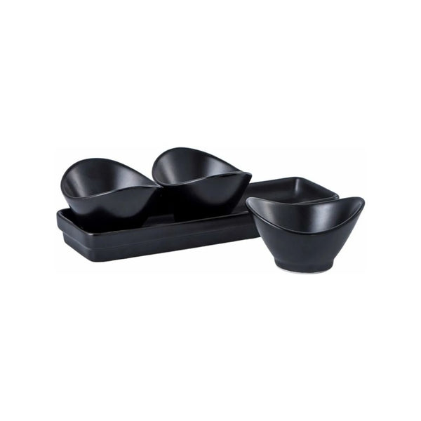 Bruntmor Ceramic 4 Piece Dish Set, Curvy Bowls