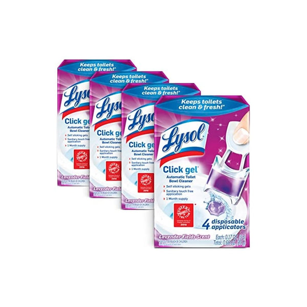 4 Packs Of Lysol Click Gel Lavender Automatic Toilet Bowl Cleaner