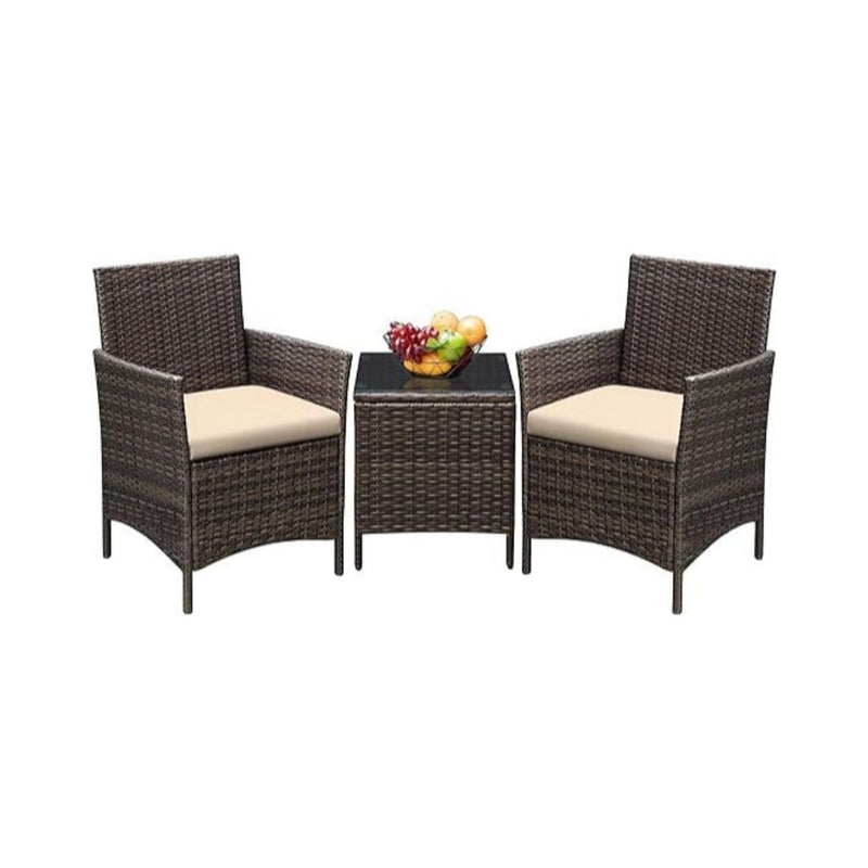 3 Pcs Patio Rattan Wicker Furniture Set