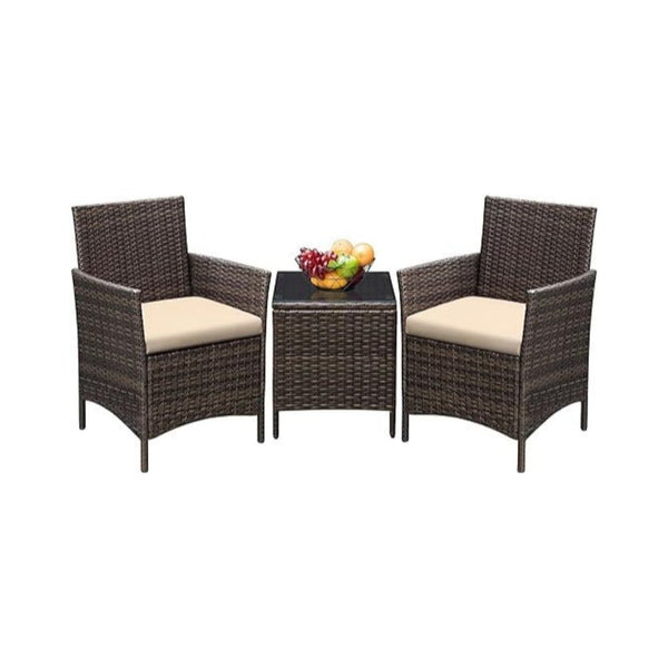 3 Pcs Patio Rattan Wicker Furniture Set