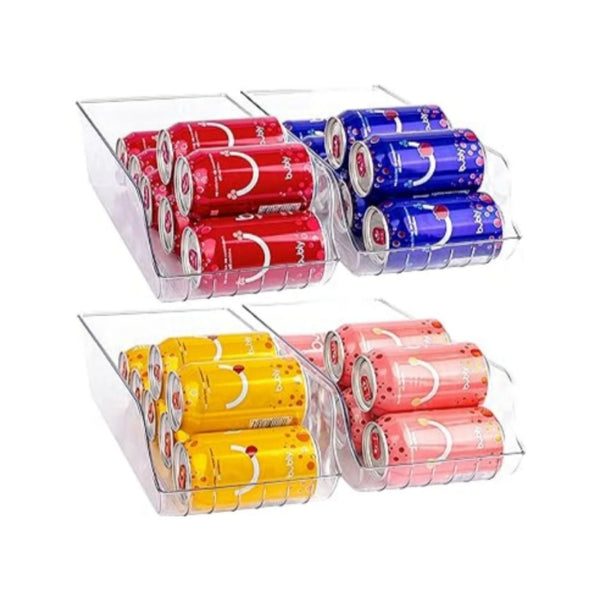 4-Pack Clear Plastic Storage Dispenser Bin