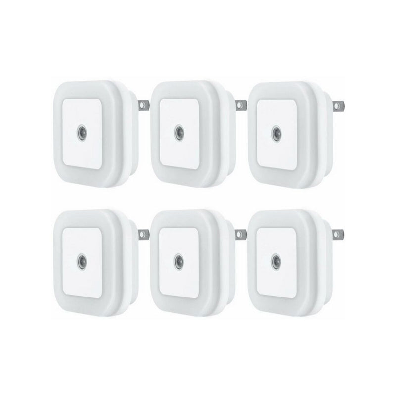 6-Pack of Plug in LED Night Lights with Smart Dusk to Dawn Sensor
