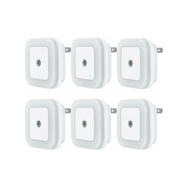 6-Pack of Plug in LED Night Lights with Smart Dusk to Dawn Sensor