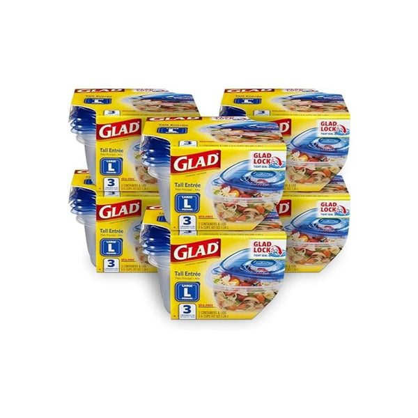 6-Pack Large Square Food Storage Containers