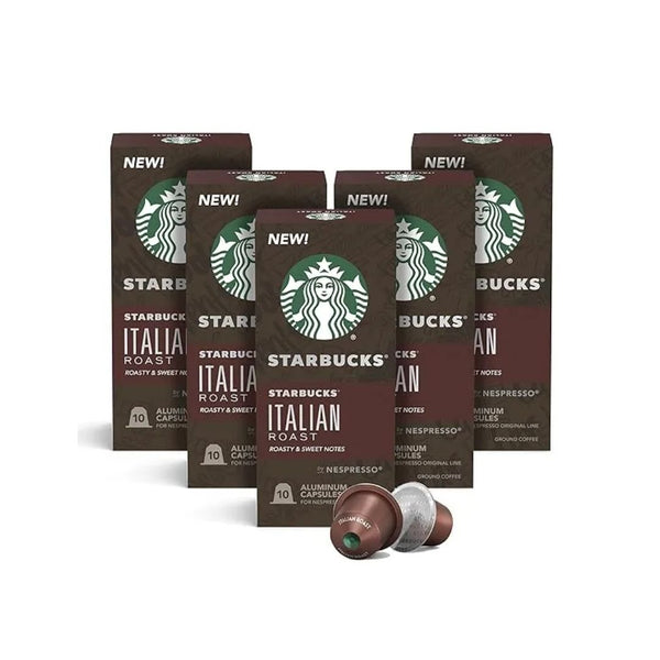 50 Pack Of Starbucks Nespresso Italian Roast Coffee Capsules