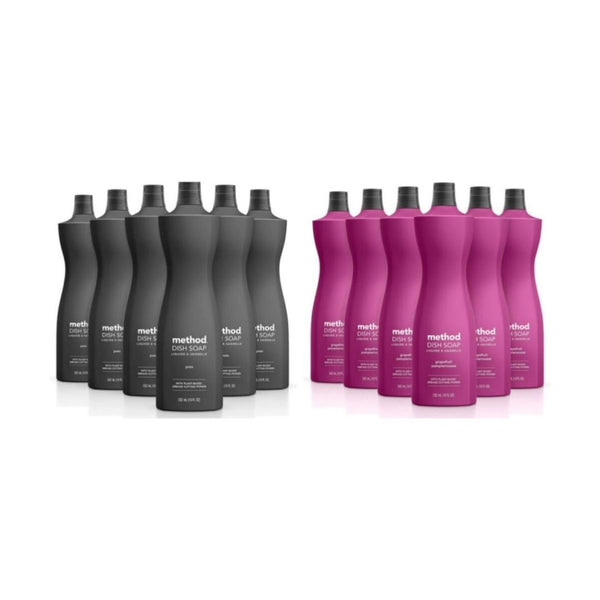 6 Bottles of Method Gel Dish Soap, Grapefruit or Yuzu