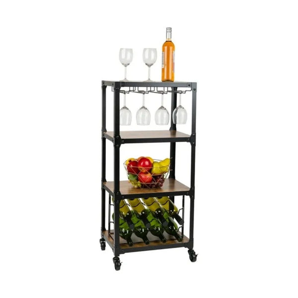 4 Shelf Mobile Wine Bar Cart