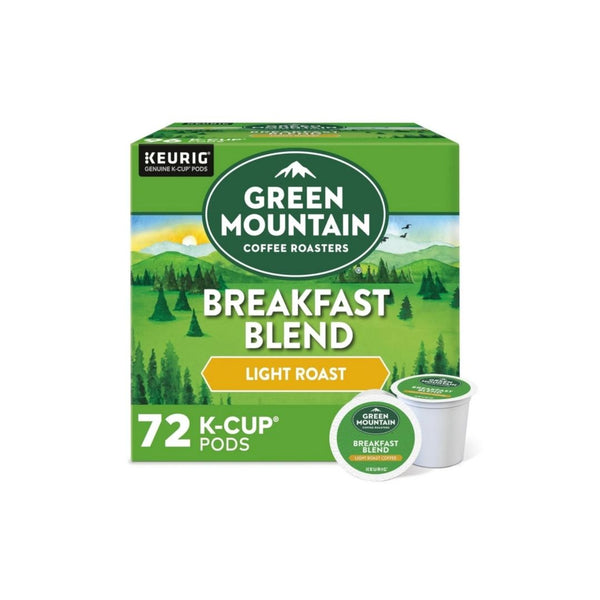 72 Count Green Mountain Coffee Roasters Breakfast Blend Single-Serve Keurig K-Cup Pods, Light Roast