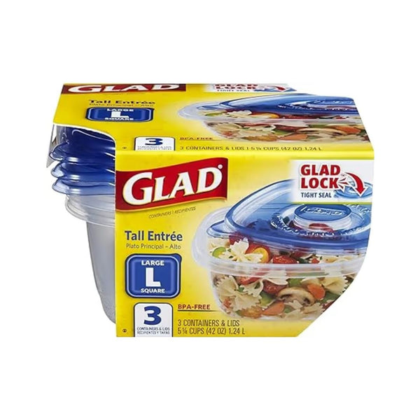 3 Pack Of GladWare Tall Entrée Food Storage Containers