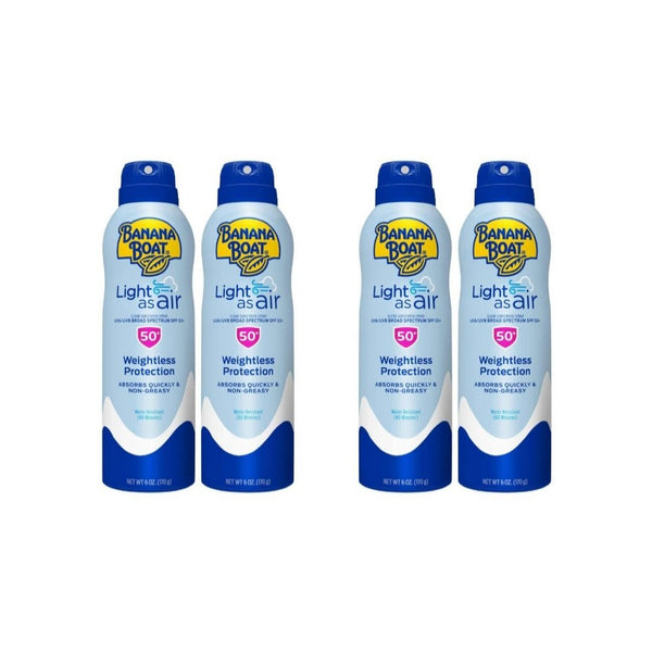 4 Cans of Banana Boat Light As Air Sunscreen Spray SPF 50 + Get $4 Amazon Credit!