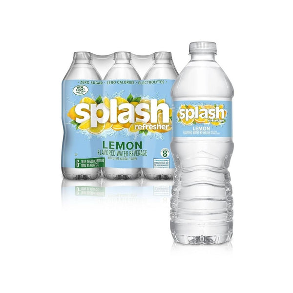 Pack of 6 Splash Refresher Lemon Flavored Water
