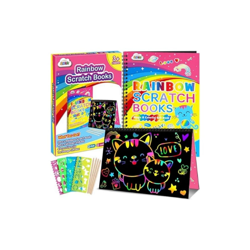 2 Packs Rainbow Scratch Notebooks for Kids – simplexdeals