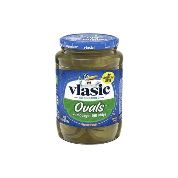 Vlasic Ovals Hamburger Dill Pickle Chips, 24 Fl Oz