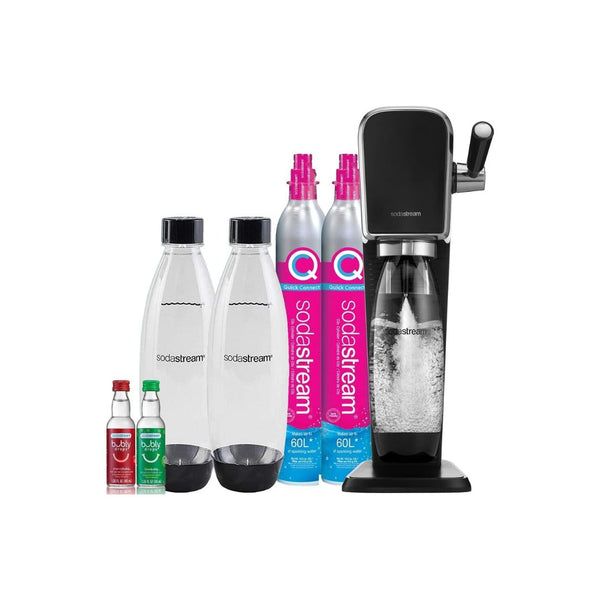 SodaStream Art Sparkling Water Maker Bundle, with CO2, DWS Bottles, and Bubly Drops Flavors