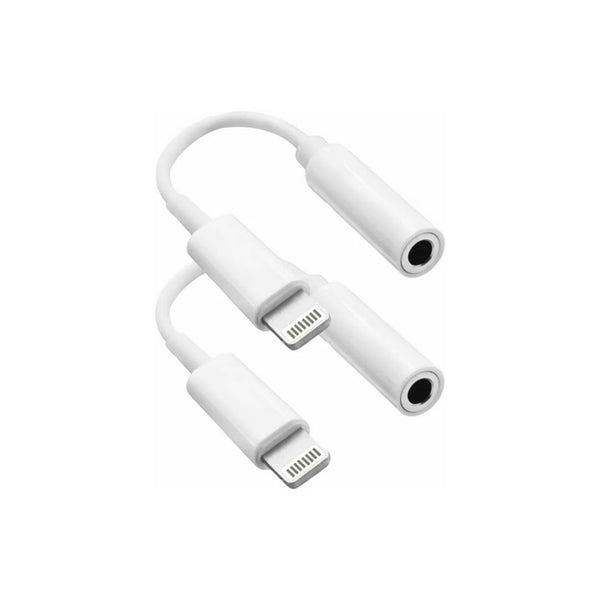 Pack of 2 Apple MFi Certified 3.5mm Headphones Lightning Adapter