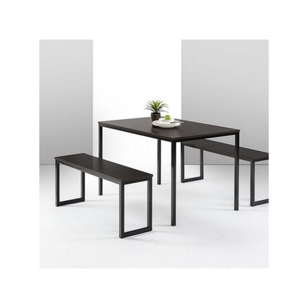 ZINUS Louis Modern Studio Collection Soho Dining Table with Two Benches