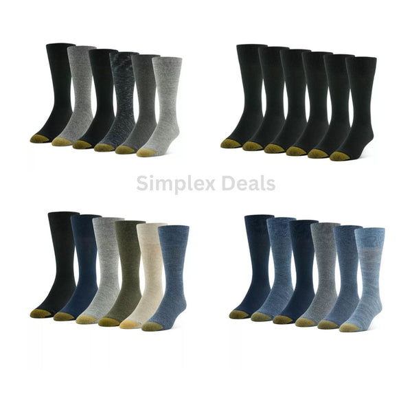 6-Pairs Gold Toe Men’s Cambridge Crew Socks