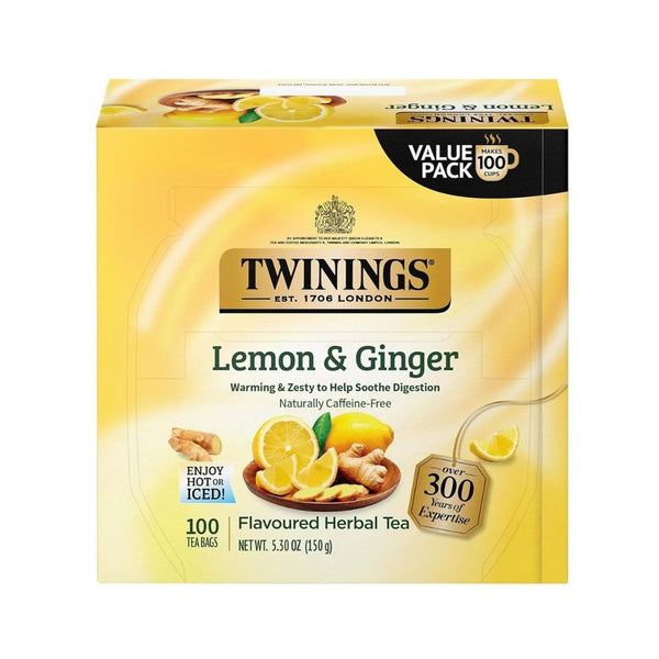 100 Twinings Lemon & Ginger Herbal Tea Bags