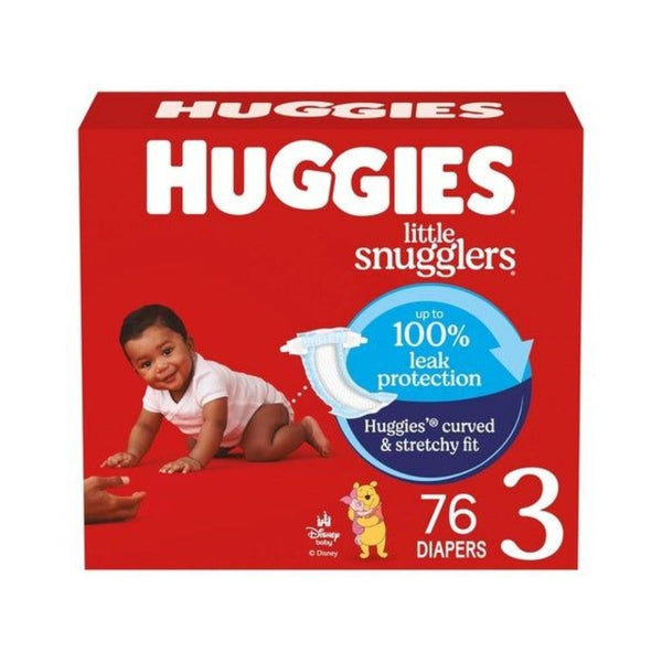 76 Size 3 Huggies Little Snugglers Baby Diapers