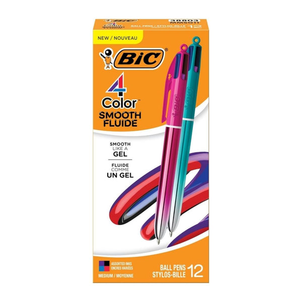 12-Count BIC 4-Color Retractable Ballpoint Pen