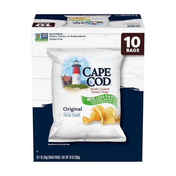 10 Bags Cape Cod Less Fat Potato Chips